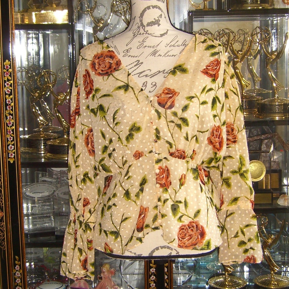 ZARA FLORAL PRINT TOP S
